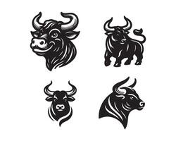 bull silhouette icon graphic logo design vector