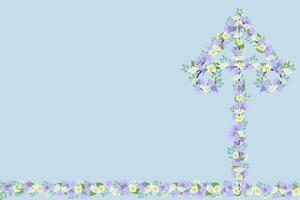 Maypole flower decoration midsummer festival Sweden emblem flower harebell background frame vector