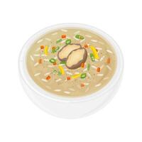 Delicious Korean Rice porridge with abalone Jeonbokjuk vector