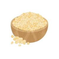 Dried Sorghum on a wooden bowl vector