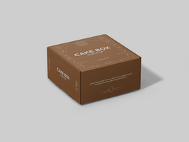 3D box mock up with cangeable color and background - Blank Cakebox template design with copy space psd