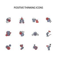 positive thinking icon set..Editable stroke.linear style sign for use web design,logo.Symbol illustration. vector