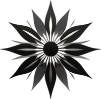 Flower with a sunburst effect. AI-Generated. png