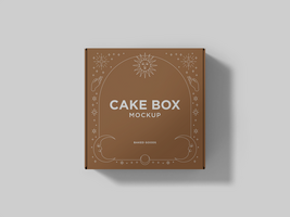 Realistic square box for any product mockup and packaging design template ready to use - Cake box Cupcake Donut Pastry psd