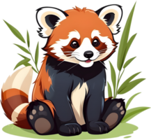 A playful red panda cub with a mischievous grin. AI-Generated. png