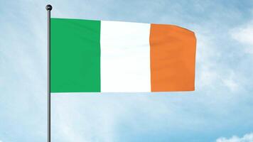 3D Illustration of The national flag of Ireland, 'the tricolour' Irish tricolour, is the national flag and ensign of the Republic of Ireland. video