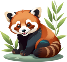 A playful red panda cub with a mischievous grin. AI-Generated. png