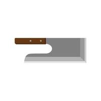 Sobakiri soba cutter or Udonkiri. Japanese kitchen knife flat design illustration isolated on white background. A traditional Japanese kitchen knife with a steel blade and wooden handle. vector