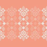 Ethnic geometric fabric pattern Cross Stitch.Embroidery Ethnic oriental Pixel pattern rose pink gold pastel background. Abstract,illustration. Texture,clothing,scarf,decoration,silk wallpaper. vector