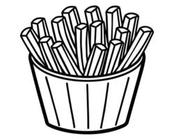 French fries hand drawing design vector