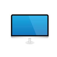 Clip art of monitor lcd with silver frame vector