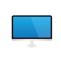 Clip art of monitor lcd with silver frame vector