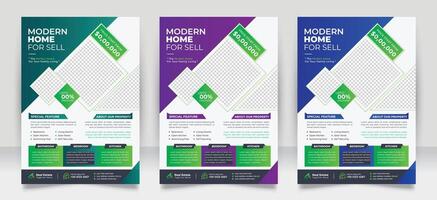 House Property sale real estate flyer template. Print ready home sale flyer desig template.n A4 real estate business flyer poster pamphlet brochure cover template design. vector