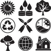 conjunto de ecología icono ilustración aislado en blanco antecedentes vector