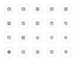 Internet and network line icons set. Search, link, code, email, lock, data, accept, update, cloud. outline pictograms for web and ui, ux mobile app design. Editable Stroke. 24x24 Pixel Perfect. vector