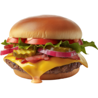 Cheese Burger isolated on Transparent Background png