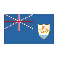 Flag of Anguilla. Anguillian blue flag with dolphins and UK flag. State symbol of the overseas territory of Anguilla. vector