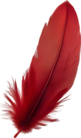 Close-up of red cardinal-inspired feathers. AI-Generated. png