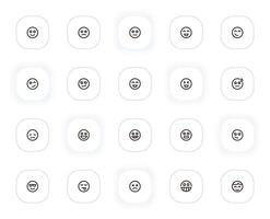 Smileys and emoji line icons set. Sad, laugh, wink, joy, happiness, face, fun, cute, angry, dead. outline pictograms for web and ui, ux mobile app design. Editable Stroke. 24x24 Pixel Perfect. vector