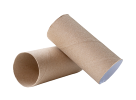 Short tissue paper cores in stack isolated with clipping path in png file format