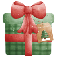 acuarela Navidad regalo caja ilustración png
