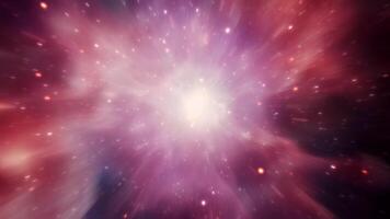 Loop glow pink purple orange nebula galaxy hyper space video