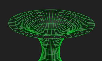 agujero de gusano geométrico cuadrícula estructura metálica túnel plano estilo diseño vector ilustración.