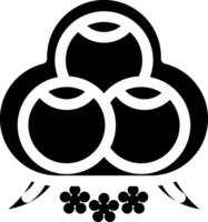 Vector Illustration Of Buddhist Three Jewels Icon In Black and White Color.