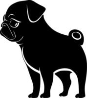 Pug, Minimalist and Simple Silhouette - Vector illustration