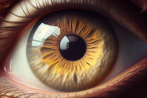 Macro image of human eye brown close up. photo