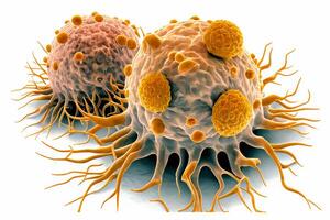 Cancer Cells destroyed by oncogenic virus, cell modifying virus, biological therapy agents. 3D rendering Medicine healthy. photo