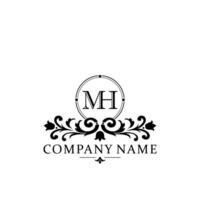 Initial letter MH simple and elegant monogram design template logo vector