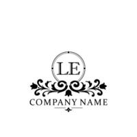 Initial letter LE simple and elegant monogram design template logo vector