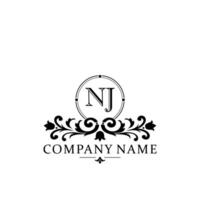 Initial letter NJ simple and elegant monogram design template logo vector