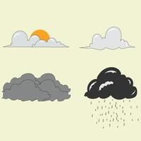 cloudy and rainy weather vector