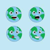 vector earth character with various expressions