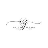 Initial IZ feminine logo collections template. handwriting logo of initial signature, wedding, fashion, jewerly, boutique, floral and botanical with creative template for any company or business. vector