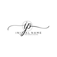 Initial IP feminine logo collections template. handwriting logo of initial signature, wedding, fashion, jewerly, boutique, floral and botanical with creative template for any company or business. vector