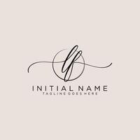 Initial LF feminine logo collections template. handwriting logo of initial signature, wedding, fashion, jewerly, boutique, floral and botanical with creative template for any company or business. vector