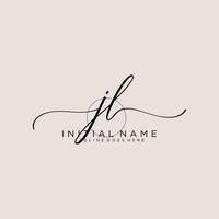 Initial JL feminine logo collections template. handwriting logo of initial signature, wedding, fashion, jewerly, boutique, floral and botanical with creative template for any company or business. vector