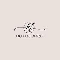 Initial KL feminine logo collections template. handwriting logo of initial signature, wedding, fashion, jewerly, boutique, floral and botanical with creative template for any company or business. vector