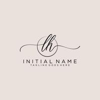 Initial LH feminine logo collections template. handwriting logo of initial signature, wedding, fashion, jewerly, boutique, floral and botanical with creative template for any company or business. vector