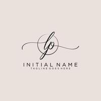 Initial LP feminine logo collections template. handwriting logo of initial signature, wedding, fashion, jewerly, boutique, floral and botanical with creative template for any company or business. vector