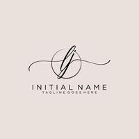 Initial LJ feminine logo collections template. handwriting logo of initial signature, wedding, fashion, jewerly, boutique, floral and botanical with creative template for any company or business. vector