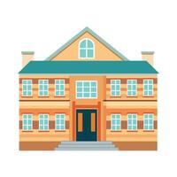 School building. Icon. Flat vector illustration isolated on white background.