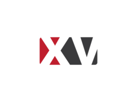 monogram fyrkant xv png logotyp, minimal kreativ xv logotyp brev design