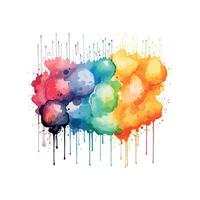 Watercolor illustration, water, soft, doodle, colourful, bubble, splash, paint, vector, watercolor, stain, splatter, brush vector