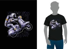 Vector illustration of a motorcyclist in a tshirt