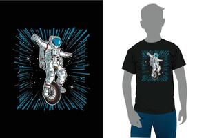 Cyborg rider on a motorcycle Vector illustration on a black background