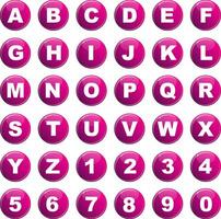 Alphabet Buttons - Pink vector